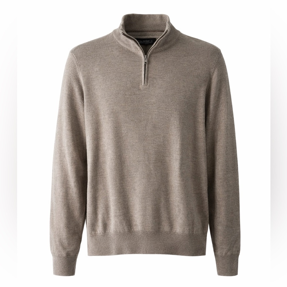 Christian Lacroix Men's Taupe Half-Zip Sweater